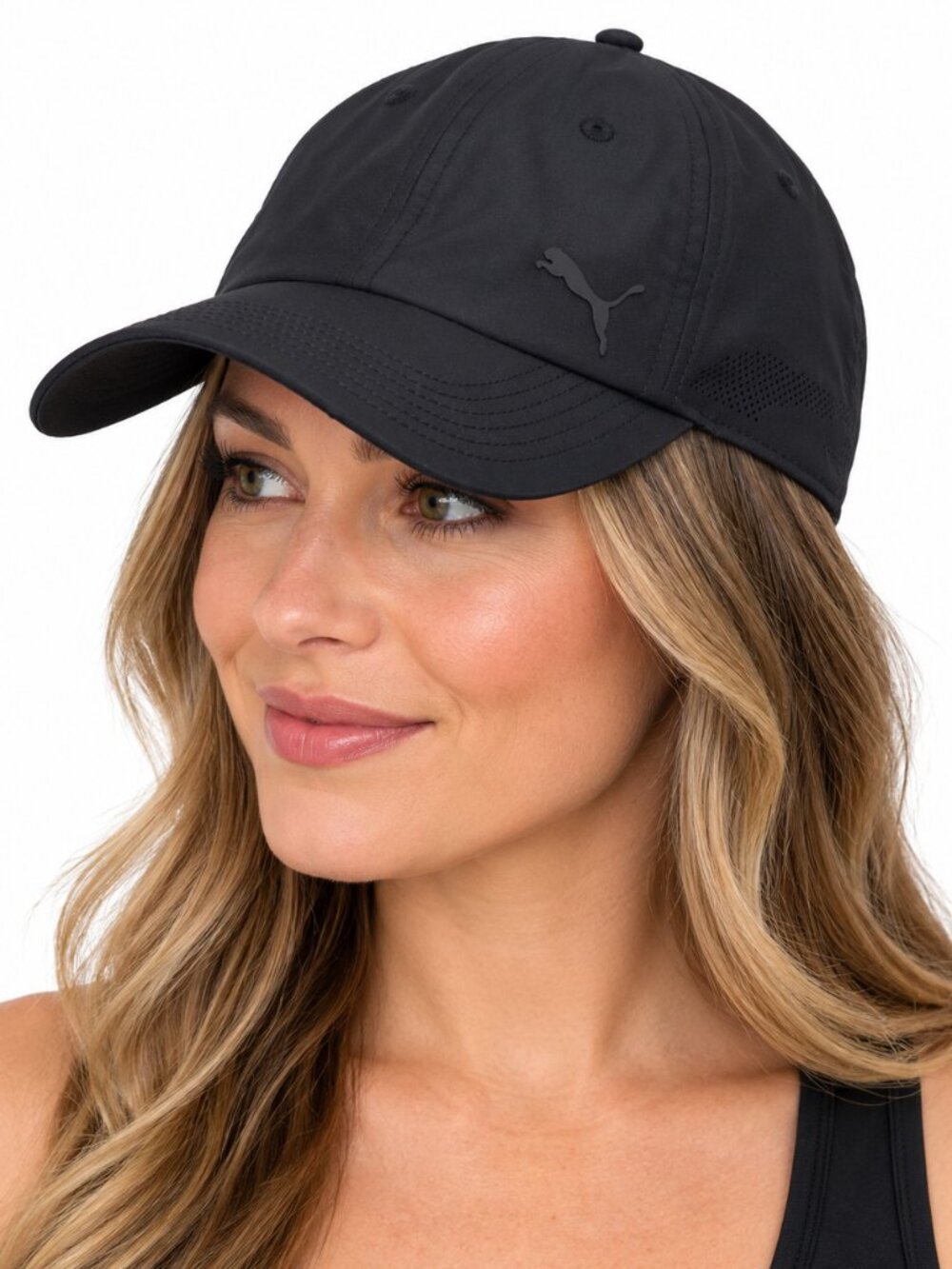 PUMA Performance Baseball Cap Black OSFA Adjustable Lightweight Running Hat